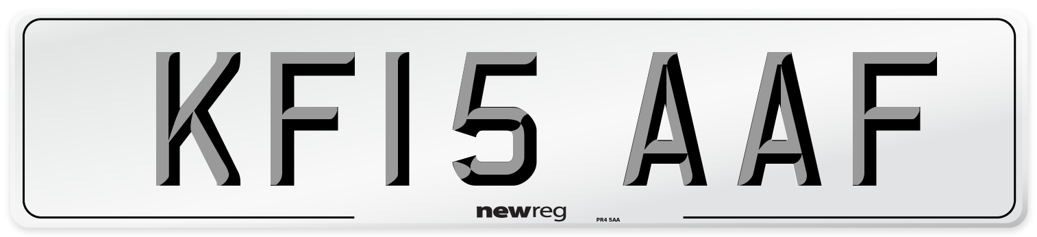 KF15 AAF Number Plate from New Reg